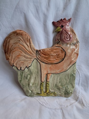 Retro chicken wall hanging - 3d,