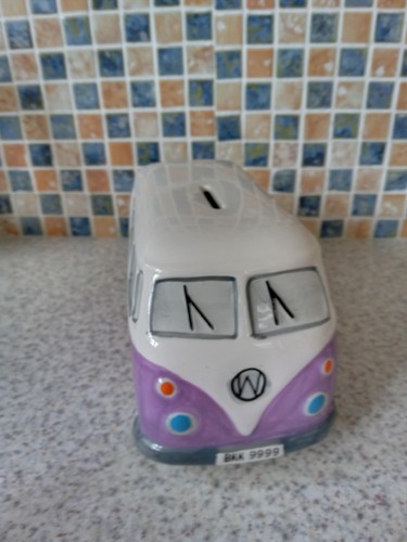 Camper van mug purple - vw, white
