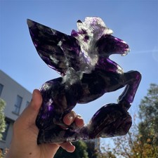 7.4" 2.8LB Natural Rainbow Fluorite Unicorn Quartz Crystal Heal Reiki Decor 
