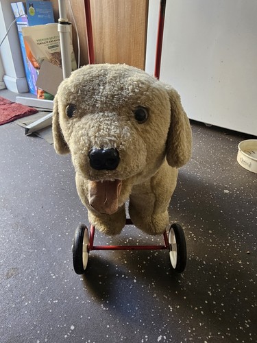 Vintage toy dog wheels - toy,