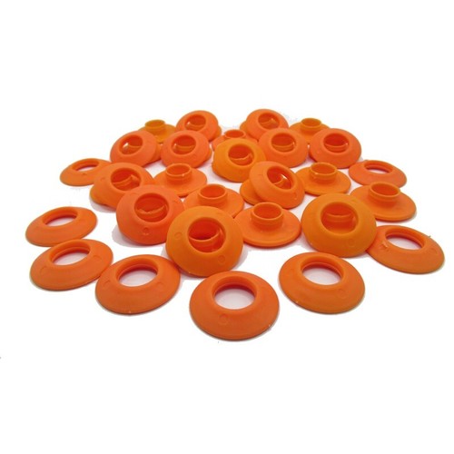 Orange plastic snap eyelets - 20,