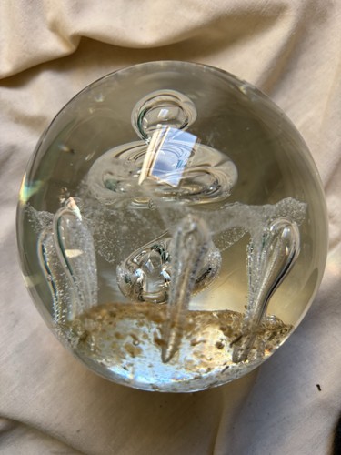 Clear glass paperweight - glass, with
