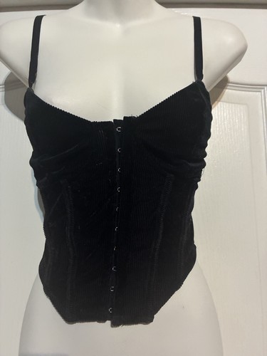 Black velvet corset cami - corset, top