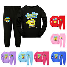 Kids Spongebob T-shirt+Pants Outfit Sleepwear Nightwear PJ'S Set Xmas Pajamas