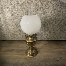 Vintage Veritas Duplex Double Wick Burner Oil Lamp w/ Shade & Chimney