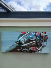 Moto Motorbike Racing Canvas Picture Print Wall Art 45cm x 25cm