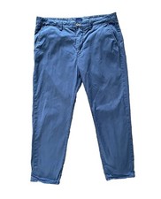 GANT Chinos Mens W38 L30 Navy Blue Regular Fit Organic Cotton Trousers