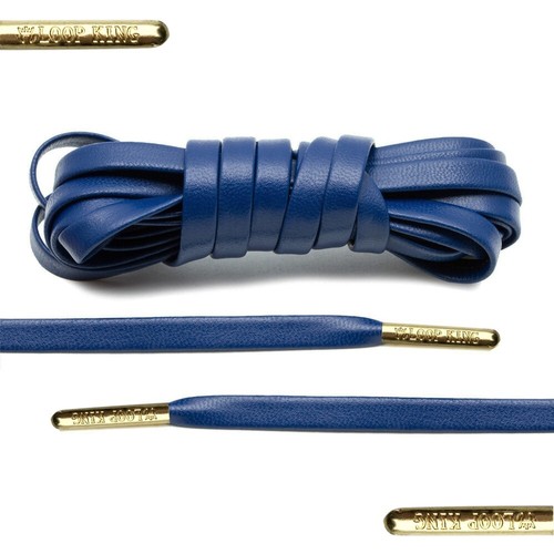 Leather shoe laces - shoe, gold