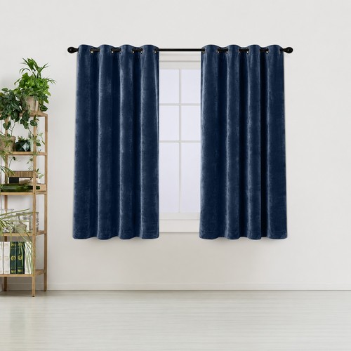 Short velvet curtains grommet - curtains,