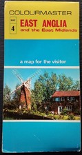 Map - East Anglia and East Midlands - Geographia Colourmaster - Vintage
