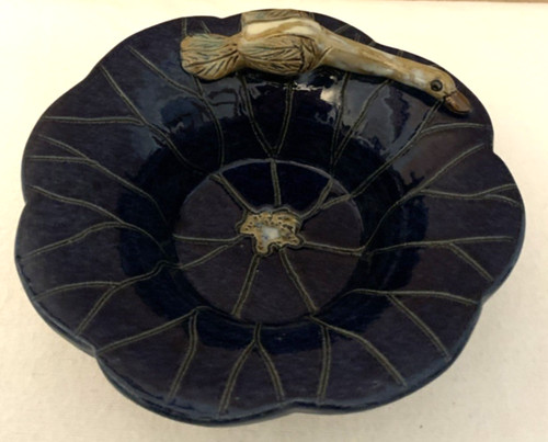 Blue ceramic trinket raised - ceramic,