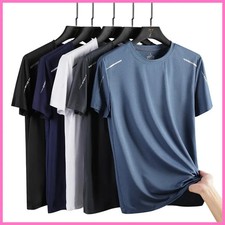 CHRLCK Men's Quick Dry Running T-Shirt Breathable Sports Gym Fitness Summer Top