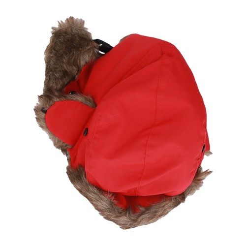 Red faux fur - faux, trapper
