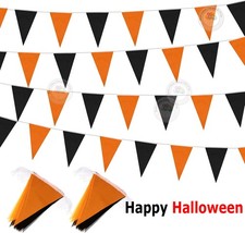 Halloween Bunting Banner Black Orange Flag Garland Pennant for Indoor Outdoor UK