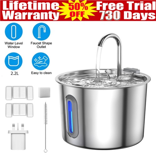 Stainless steel cat water - stainless,