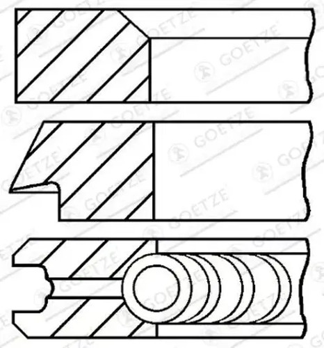 Piston ring set 109700 - set, 08-109700-00