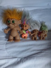 4 vintage Trolls Dolls Various