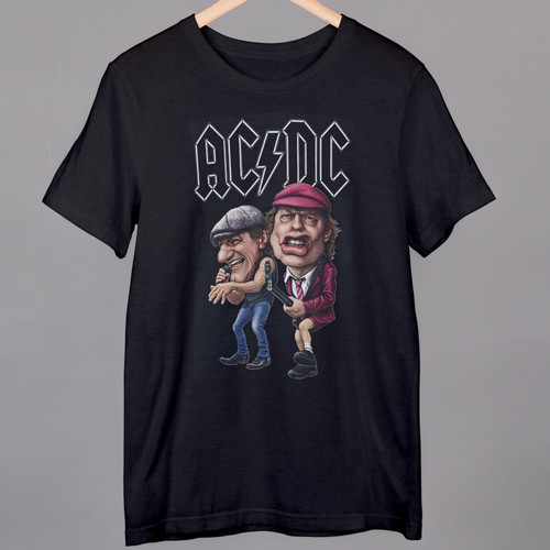 Acdc caricature black shirt - black, t