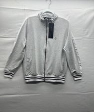 Criminal Damage Men Grey Sweatshirt Size Medium Regular Fit Long Sleeve Full Zip