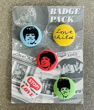 THE SUPREMES BADGES🏅ORIGINAL SIXTIES UNUSED *RARE* 🇺🇸 NORTHERN SOUL