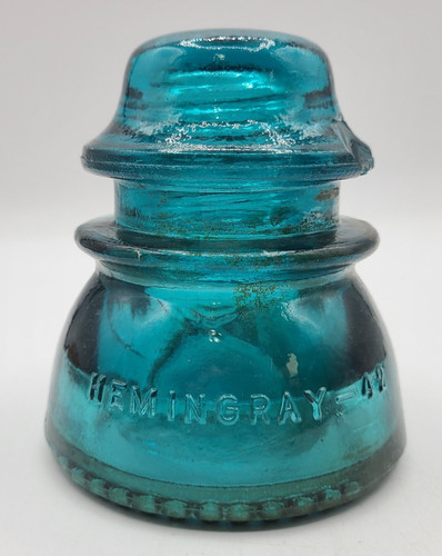 Hemingray blue aqua teal glass - hemingray,