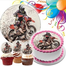 Motocross cake topper party - motocross,