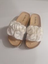Ladies shoes sandals espadrillles flip flop wedge cream size 3