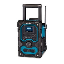 DAB+ / FM Jobsite Radio, 16W Output, Rechargeable Battery, Bluetooth, Mains Plug