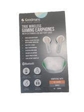 Goodmans True Wireless LCD Metallic 21Hrs battery with case Earphones New White