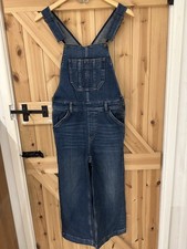 Fat Face Dungarees Size 8 Cropped Jumpsuit Stretch Denim Blue Jeans Clayton GUC
