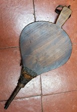 Large Antique Oak Wooden & Leather Bellows, for restoration or display