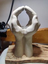 Ceramic praying hands tealight - ceramic,