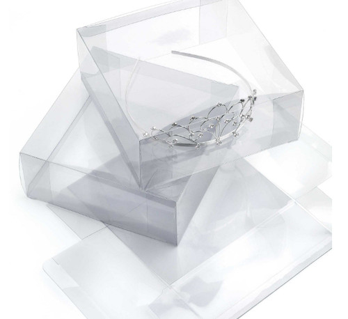 Clear plastic tiara fascinator - clear,