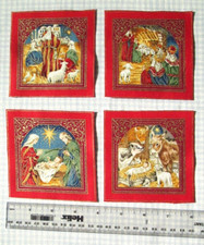 Christmas Fabric Panels/Blocks/Sqs Patchwork/Quilting/Card Making Nativity  RARE
