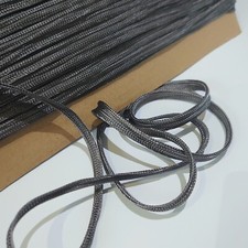 FULL CARD 38 metres of vintage Satin grey 8mm wide GIMP braid