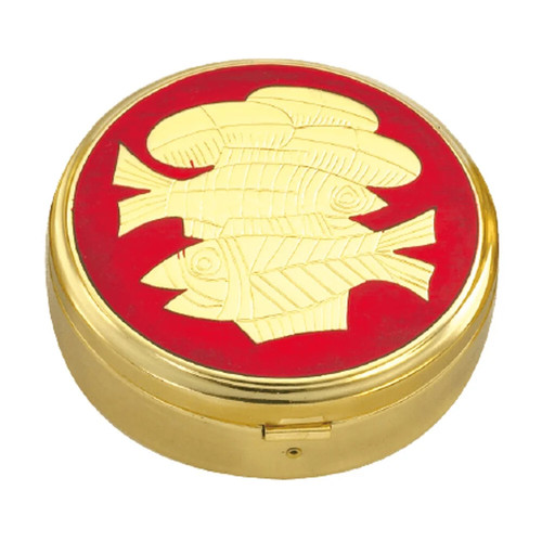 Gold plated pyx 8in - gold-plated, 3-3/8in