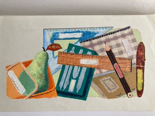 Vintage gouache painting - gouache,