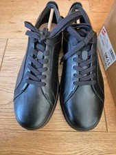 FitFlop Rally Black Leather Lace Up Trainers Size 5.5
