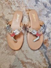 Mantaray Sandals 3 flip flop thong floral flat metallic summer beach bikini
