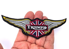 Triumph Wings Sew or Iron On Patch Motorbike Motorcycle New Free UK Post