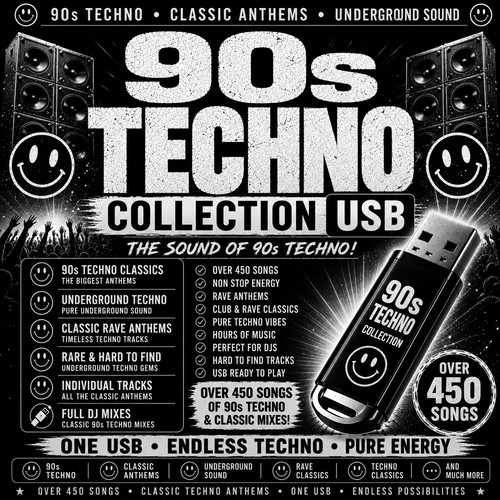 90s techno collection usb - 90s, –