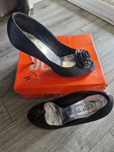 Womens black deep stilletto - black, 7