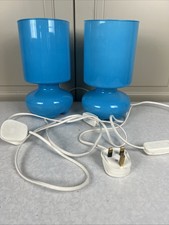 2x Ikea Lykta Glass Lamp Blue