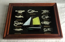 Vintage French Nautical Maritime Knots Framed Glazed Shadow Box Man Cave.