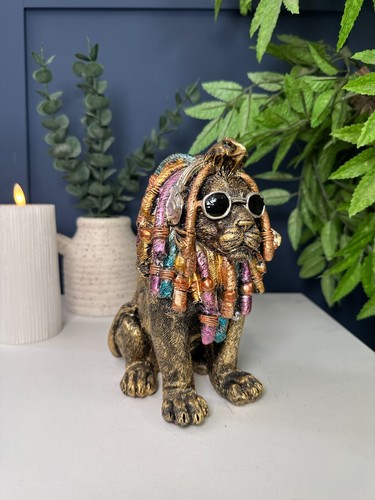 Antique gold dreadlocks lion - antique,