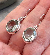 925 Silver PRASIOLITE Green Amethyst Earrings E486~Silverwave*uk Jewellery