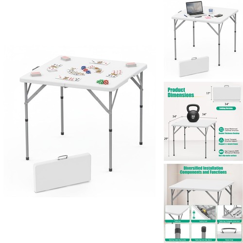 Square folding card table - folding,