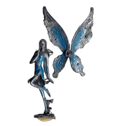 Pewter fairy figure blue - figure,