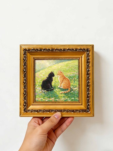 Hand painted black orange - hand‑painted, &