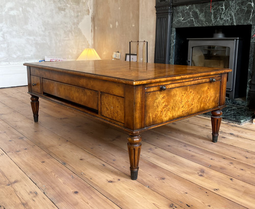 Burr walnut coffee table with - burr,